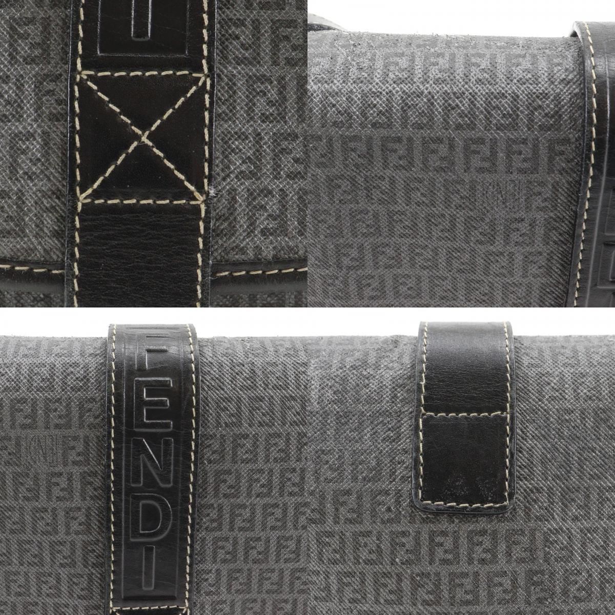 Fendi Zucchino Pochette Gray Shoulder Bag — view 7