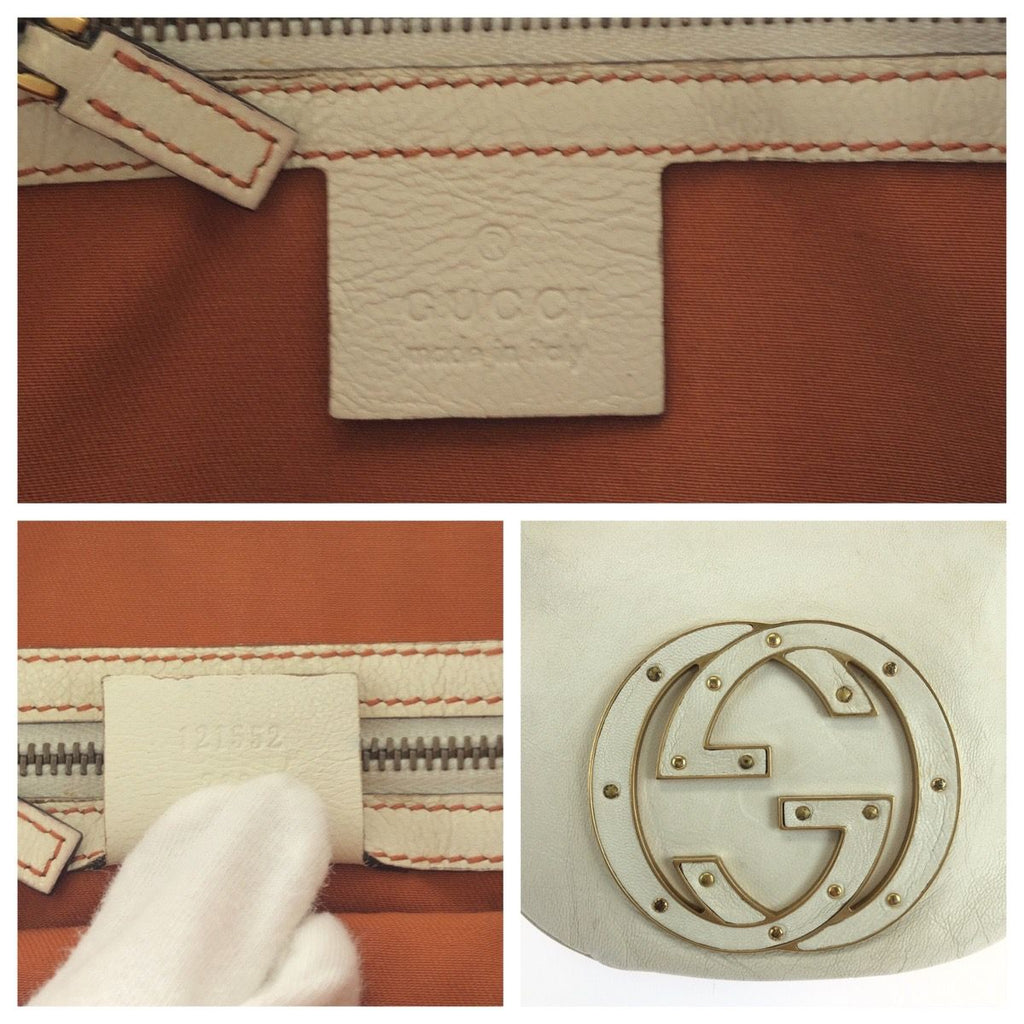 Gucci Soho Interlocking White Gold Leather Hobo Shoulder Bag — view 4