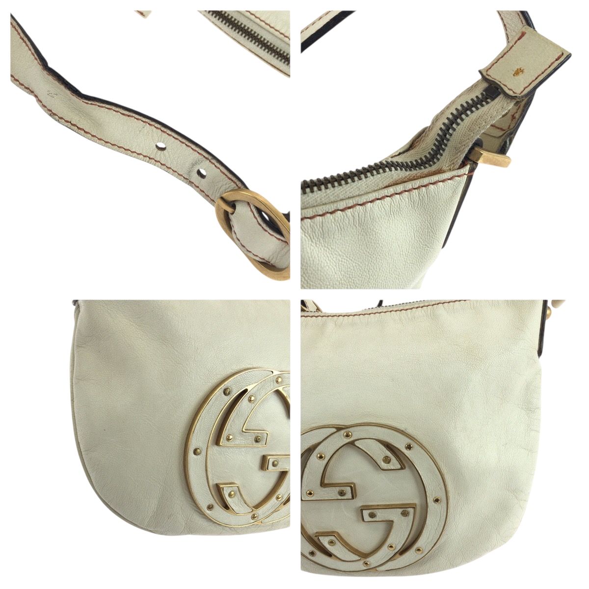 Gucci Soho Interlocking White Gold Leather Hobo Shoulder Bag — view 5