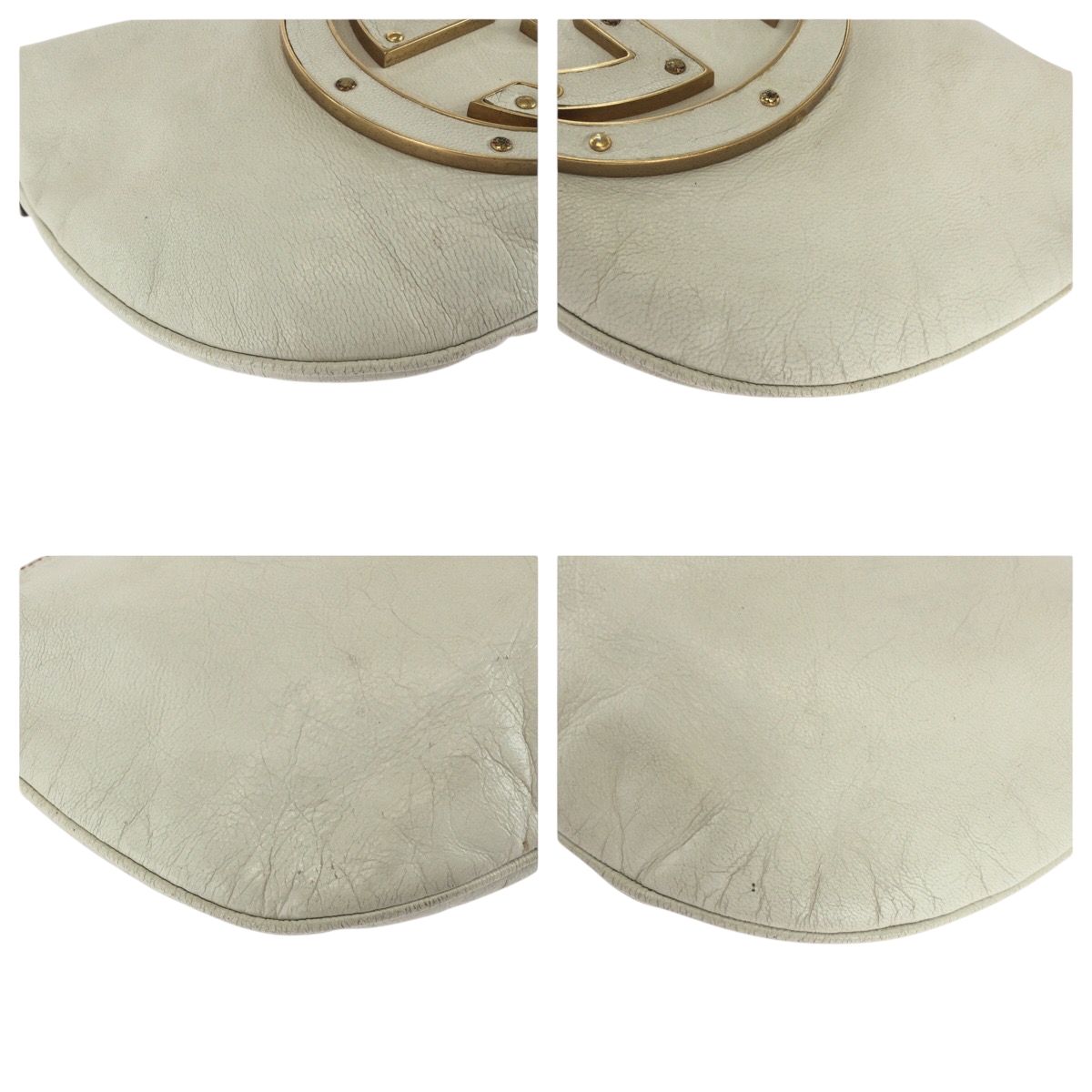 Gucci Soho Interlocking White Gold Leather Hobo Shoulder Bag — view 3