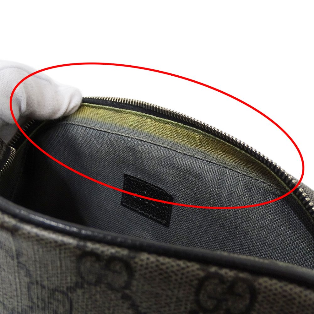 Gucci Shoulder Bag GG Supreme Gray Black — view 7