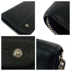 Chanel CC Logo Black Silver Caviar Leather Long Wallet Round Fastener — view 6