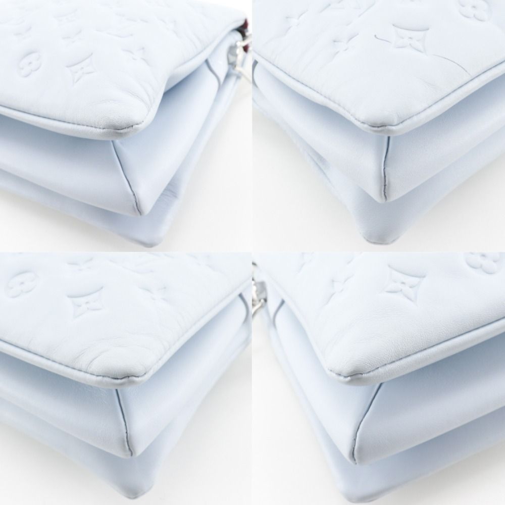 Louis Vuitton Coussin PM Monogram Emboss Lamb Leather Blue Glacier Light — view 4