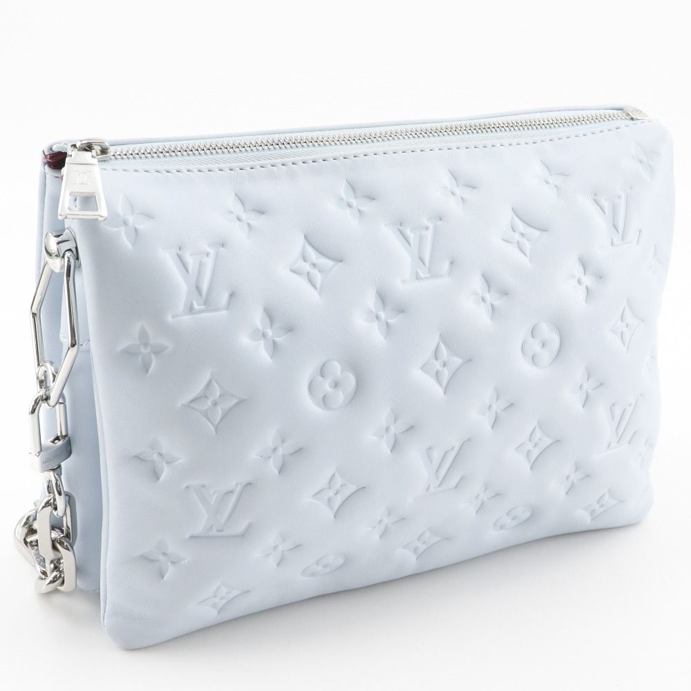 Louis Vuitton Coussin PM Monogram Emboss Lamb Leather Blue Glacier Light — view 3