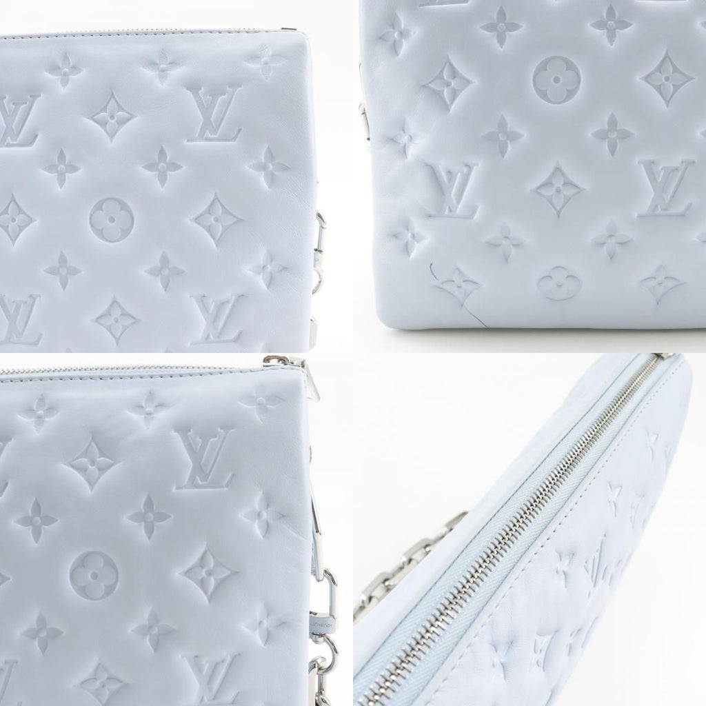 Louis Vuitton Coussin PM Monogram Emboss Lamb Leather Blue Glacier Light — view 9