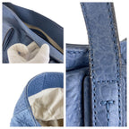 Gucci Blue Navy Leather Tote Shoulder Bag — view 6