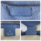 Gucci Blue Navy Leather Tote Shoulder Bag — view 4