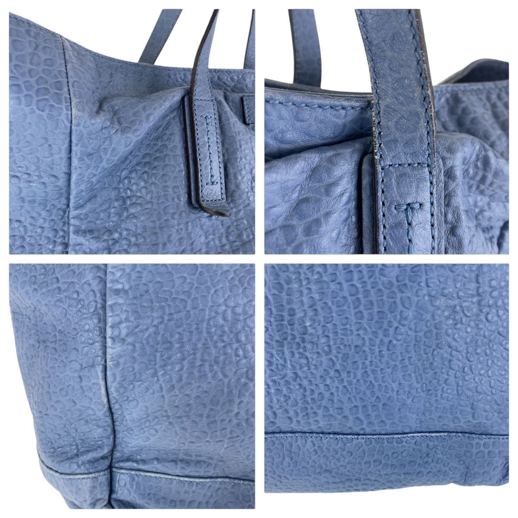 Gucci Blue Navy Leather Tote Shoulder Bag — view 5