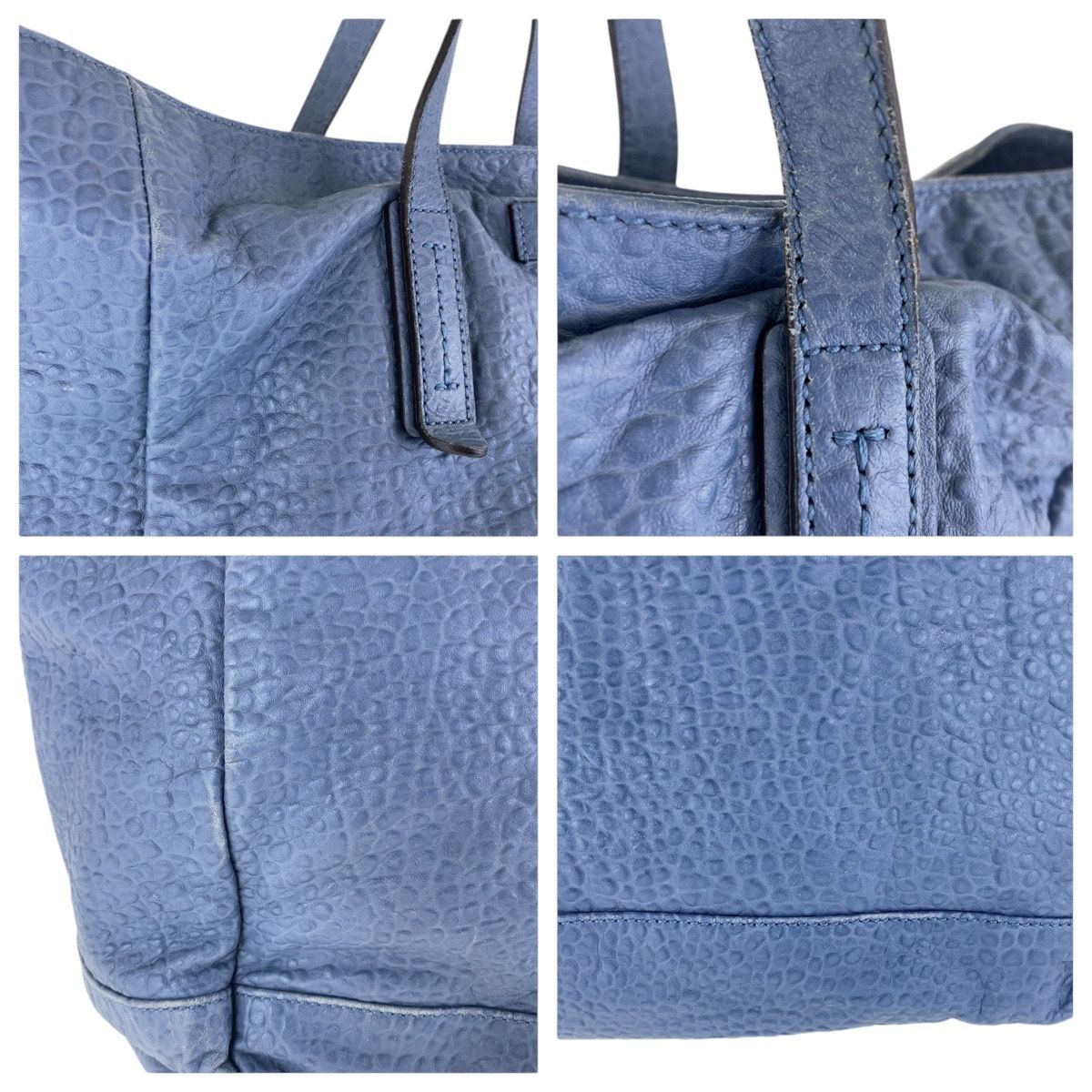 Gucci Blue Navy Leather Tote Shoulder Bag — view 5