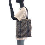 Dior Trotter Navy Gold Canvas Leather Tote Shoulder Bag — view 6