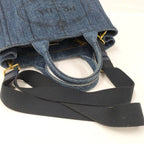 Prada 2-Way Tote Canapa Denim Gray — view 4