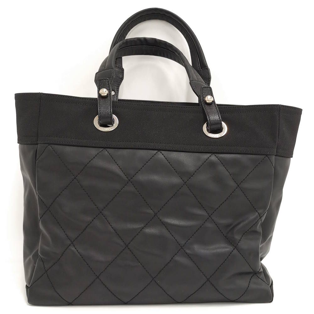 Chanel Paris Biarritz MM Tote Leather Black — view 2