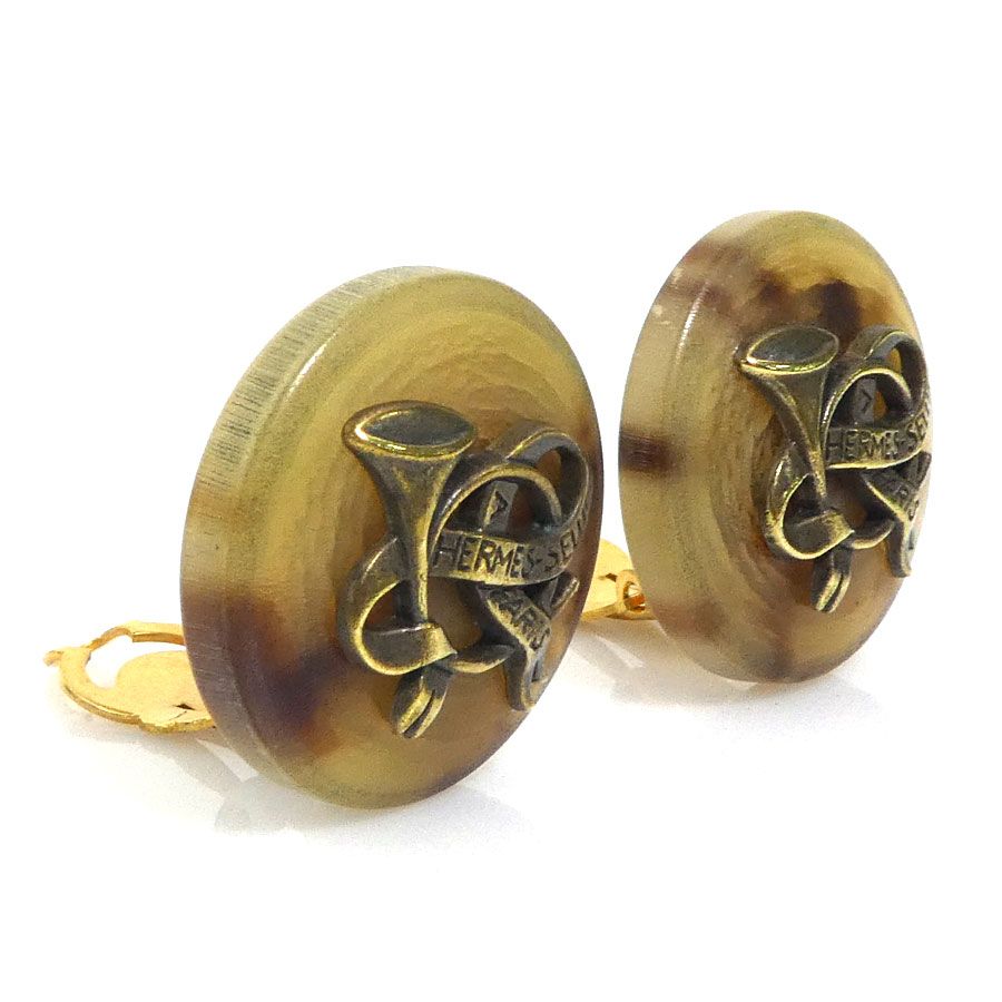 Hermes Earrings Brown — view 2