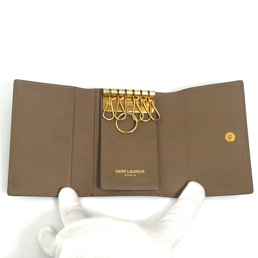 Saint Laurent Key Case Leather Brown