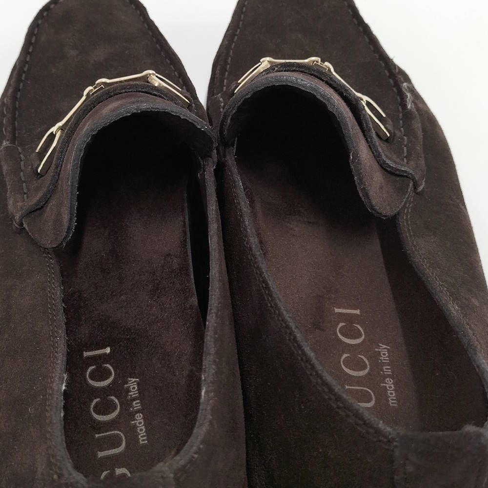 Gucci Driving Shoes Horsebit Suede Brown 8 — view 8