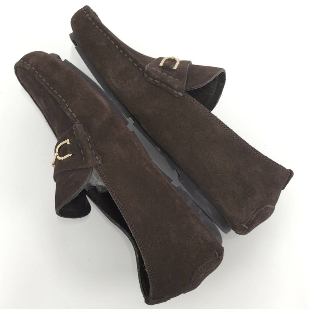 Gucci Driving Shoes Horsebit Suede Brown 8 — view 6