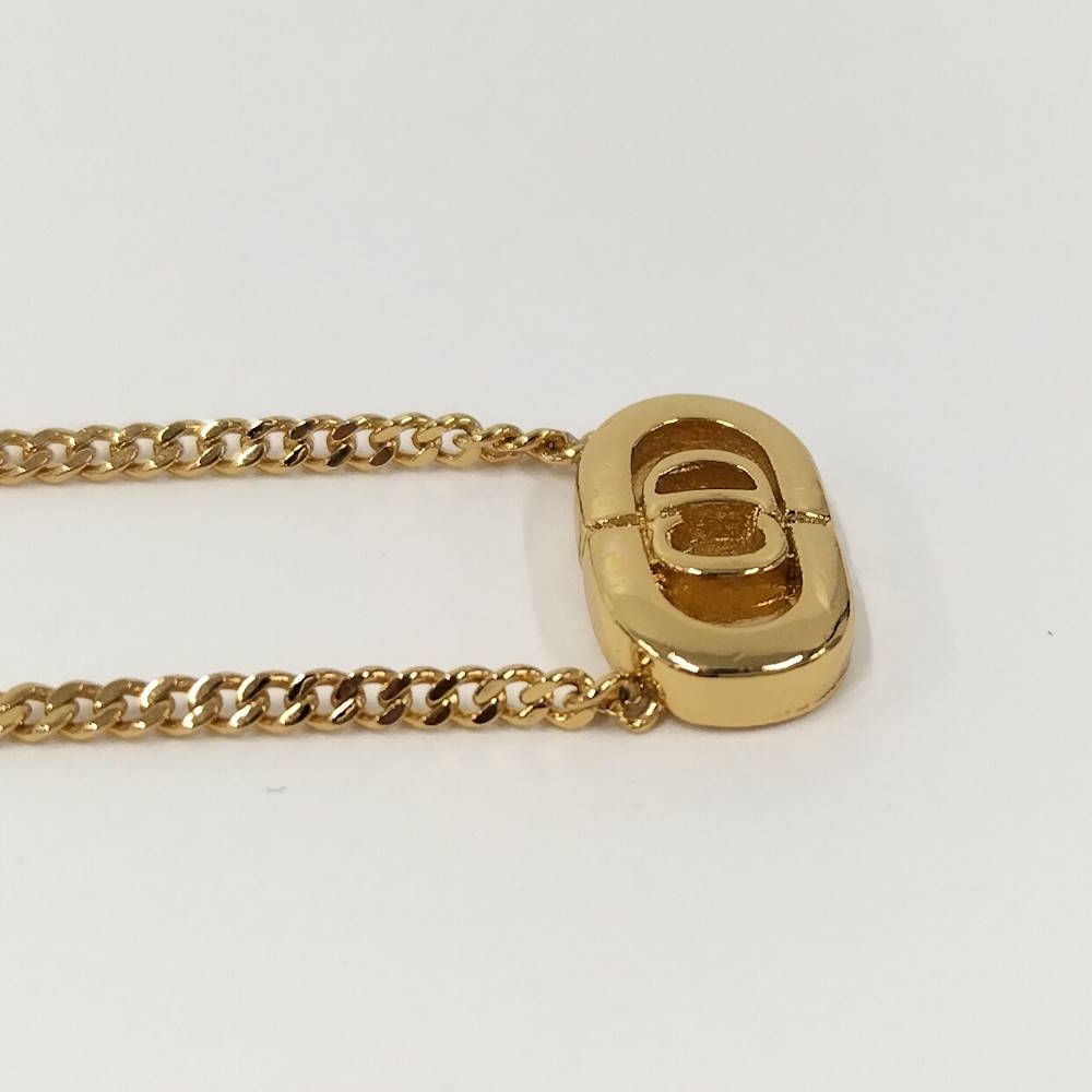 Dior Christian Necklace Logo Plated Gold — view 4