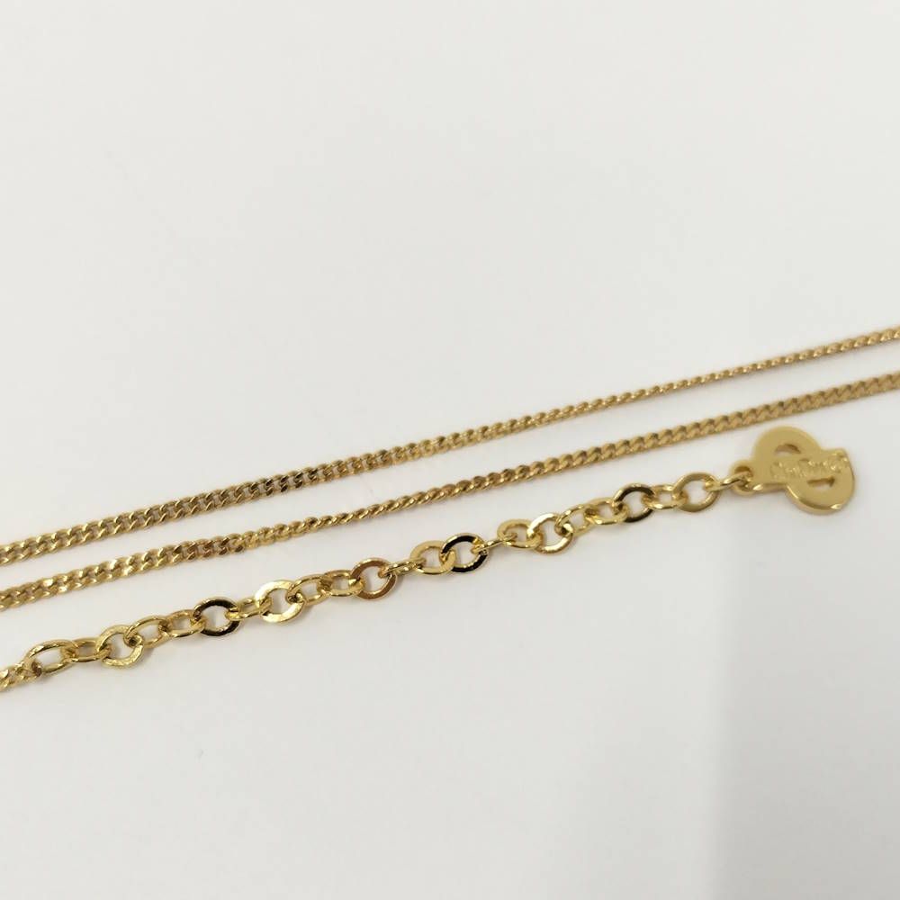 Dior Christian Necklace Logo Plated Gold — view 7