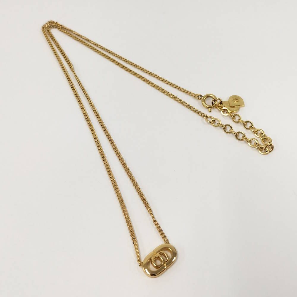 Dior Christian Necklace Logo Plated Gold — view 3