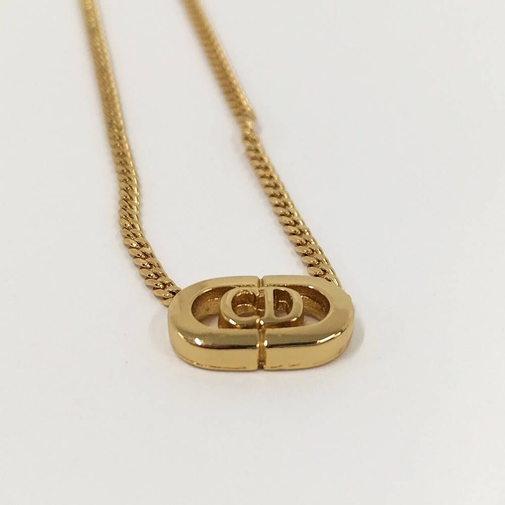 Dior Christian Necklace Logo Plated Gold — view 6