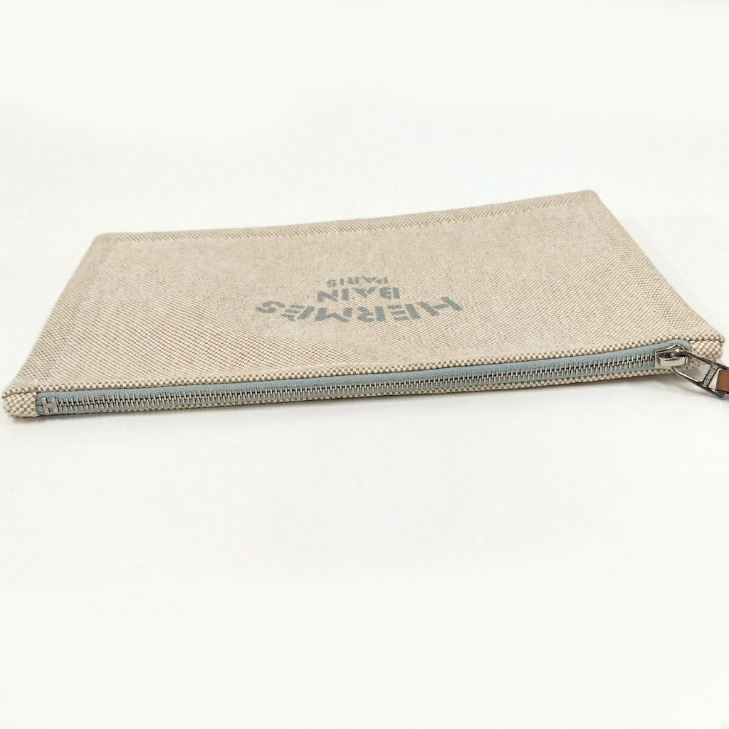 Hermes New Yachting PM Pouch Canvas Beige — view 7