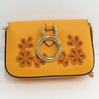 Fendi Chain Shoulder Bag Nano Baguette Charm Leather Orange — view 2