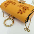 Fendi Chain Shoulder Bag Nano Baguette Charm Leather Orange — view 4