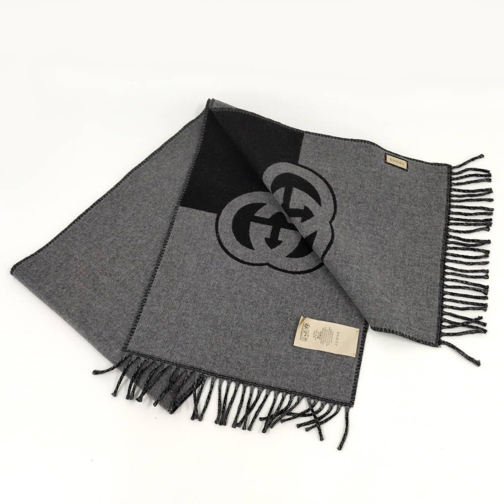 Gucci Muffler Interlocking Wool Cashmere Scarf — view 2