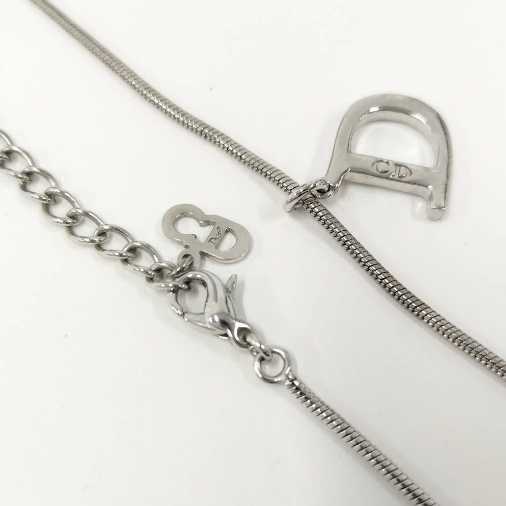 Dior Christian D Logo Necklace Silver Plated — view 5