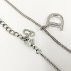 Dior Christian D Logo Necklace Silver Plated — view 5