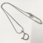 Dior Christian D Logo Necklace Silver Plated — view 3
