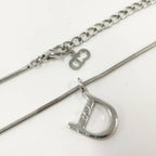 Dior Christian D Logo Necklace Silver Plated — view 4