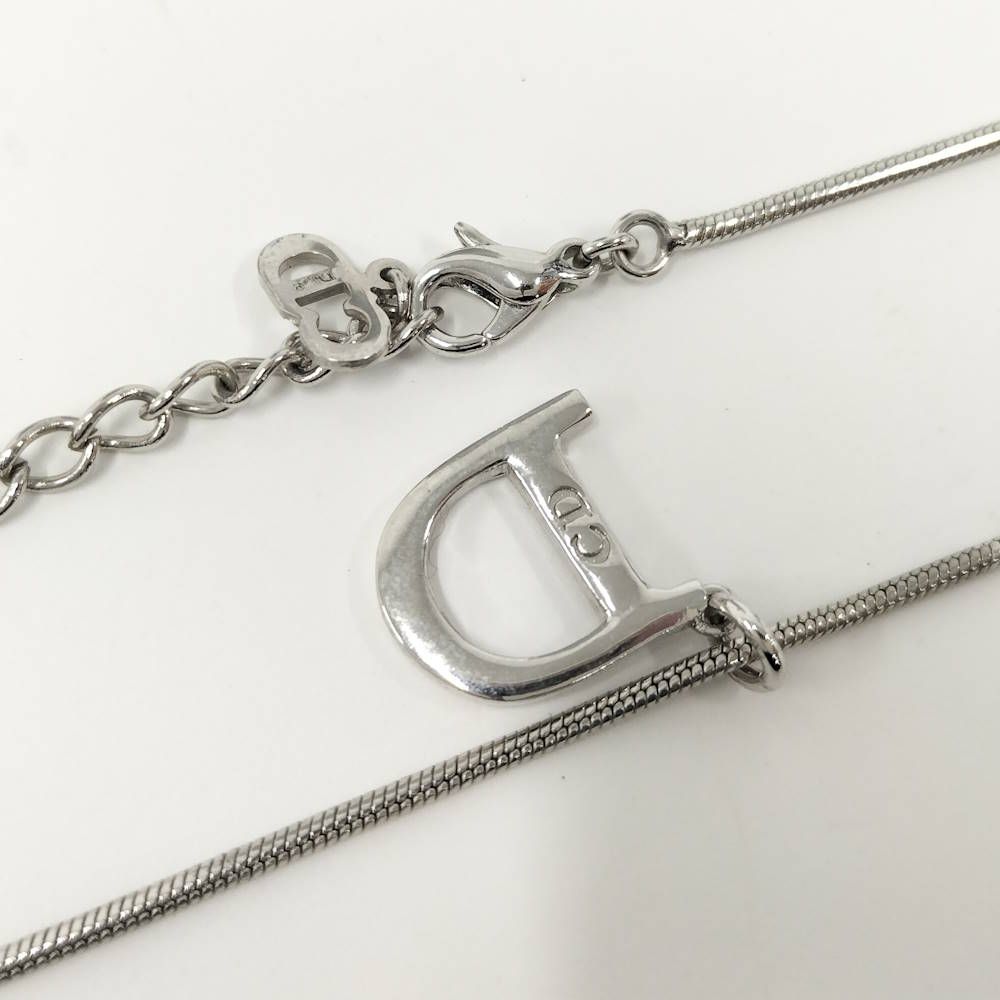 Dior Christian D Logo Necklace Silver Plated — view 6