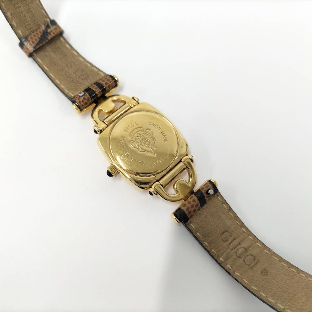 Gucci Watch Horsebit Leather Belt SS Quartz White Dial — view 8
