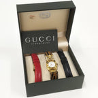 Gucci Watch Horsebit Leather Belt SS Quartz White Dial — view 9