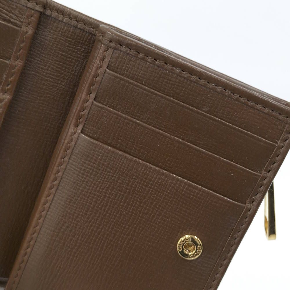 Gucci Horsebit Bifold Wallet Leather Beige Brown — view 8