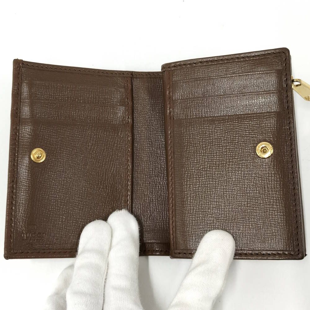 Gucci Horsebit Bifold Wallet Leather Beige Brown — view 2