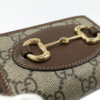 Gucci Horsebit Bifold Wallet Leather Beige Brown — view 7
