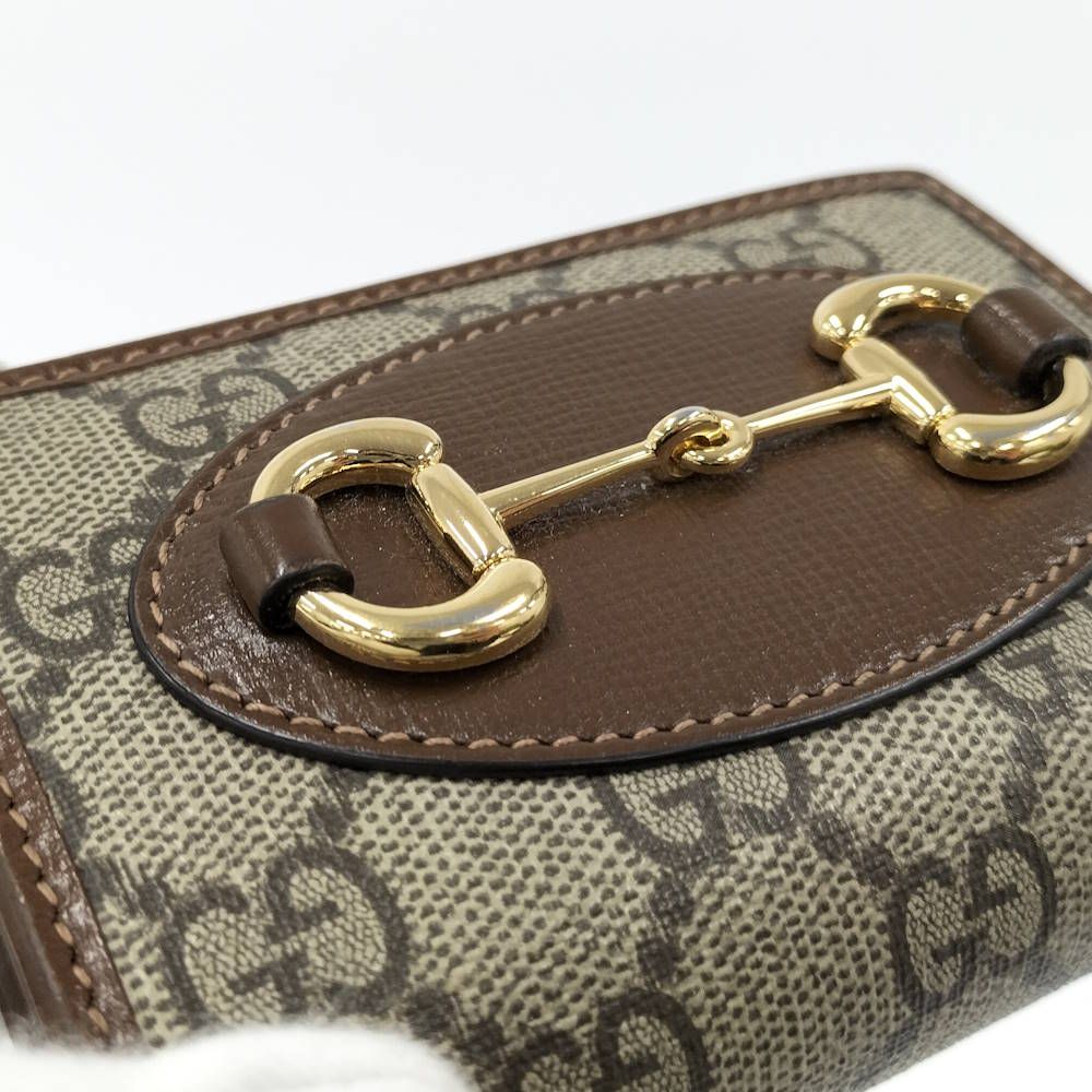 Gucci Horsebit Bifold Wallet Leather Beige Brown — view 7