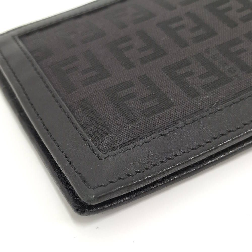 Fendi Bifold Wallet Zucca Leather Canvas Black — view 4
