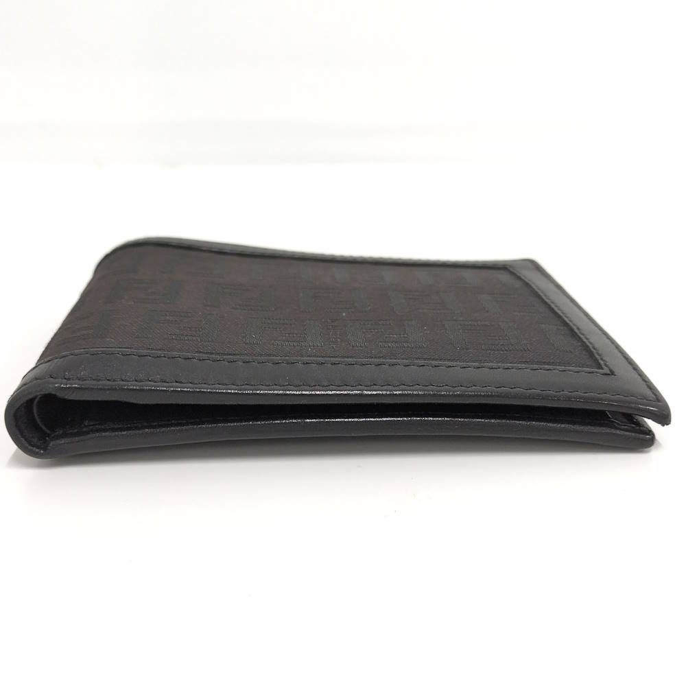 Fendi Bifold Wallet Zucca Leather Canvas Black — view 6