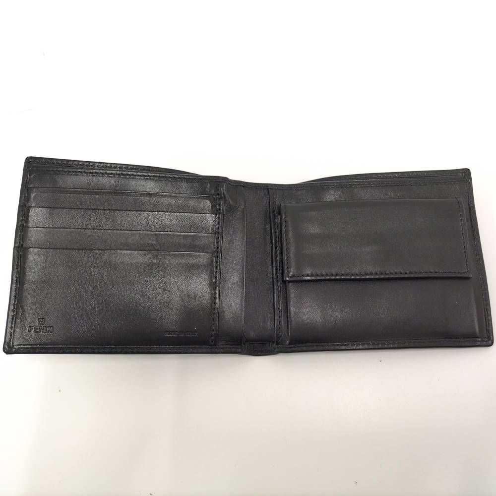 Fendi Bifold Wallet Zucca Leather Canvas Black — view 2