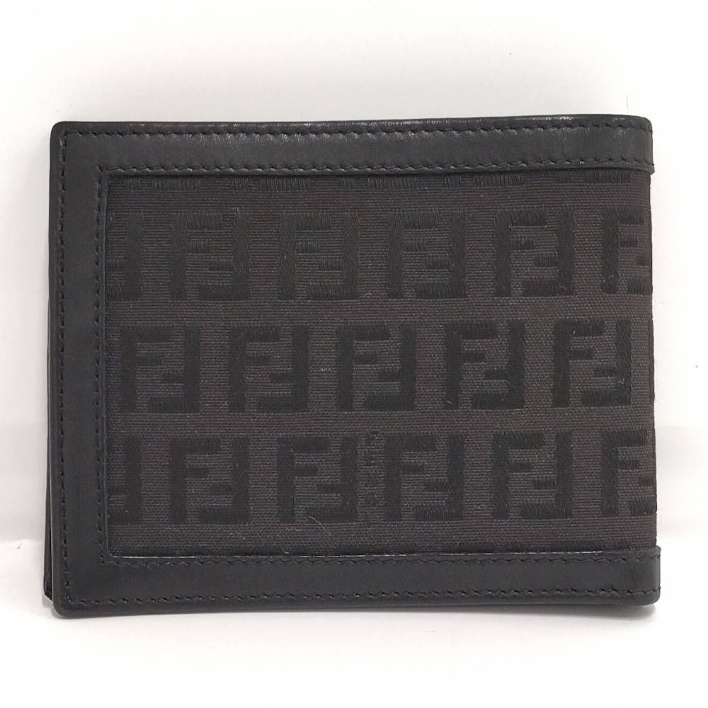 Fendi Bifold Wallet Zucca Leather Canvas Black — view 3