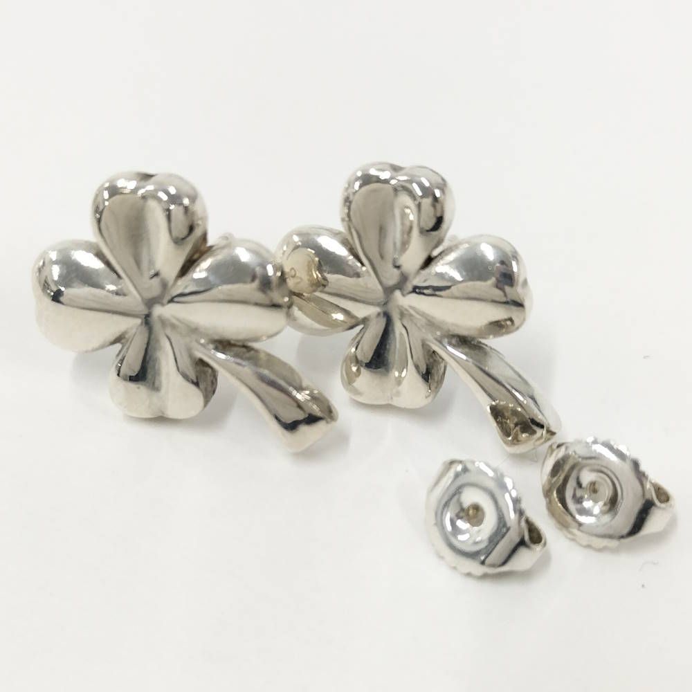 Chanel Earrings Clover Silver — view 5