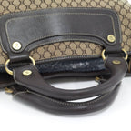 Celine Handbag Macadam Leather Canvas Beige Brown — view 4