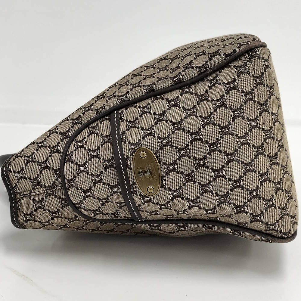 Celine Handbag Macadam Leather Canvas Beige Brown — view 7