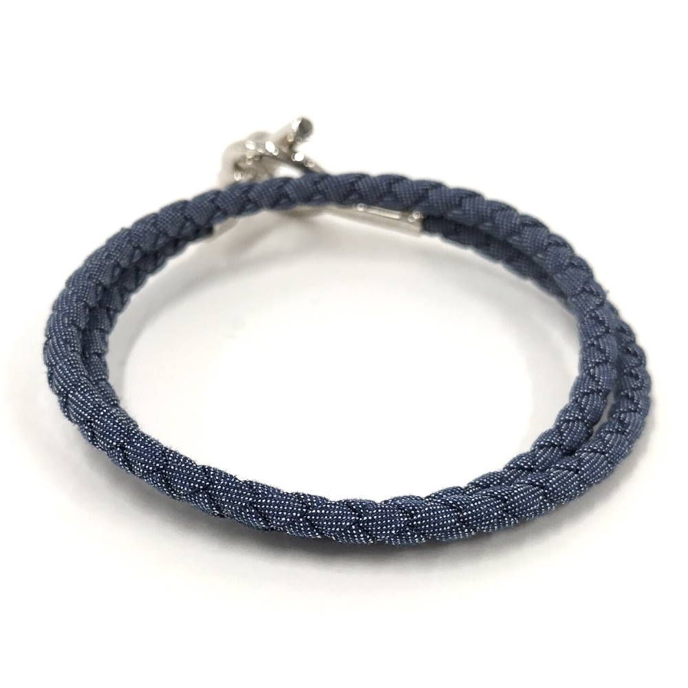 Hermes Glenan Double Tour Bracelet Navy Silver — view 2