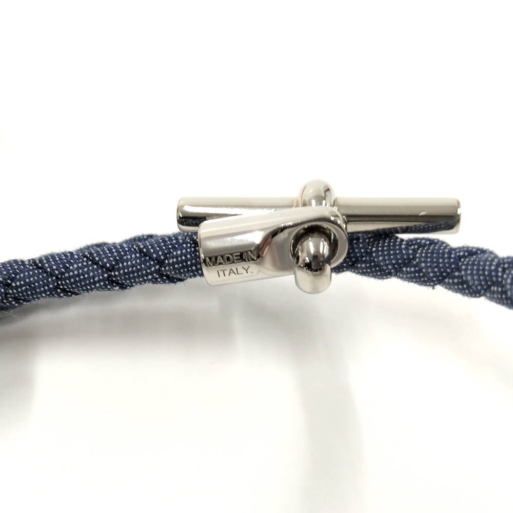 Hermes Glenan Double Tour Bracelet Navy Silver — view 4