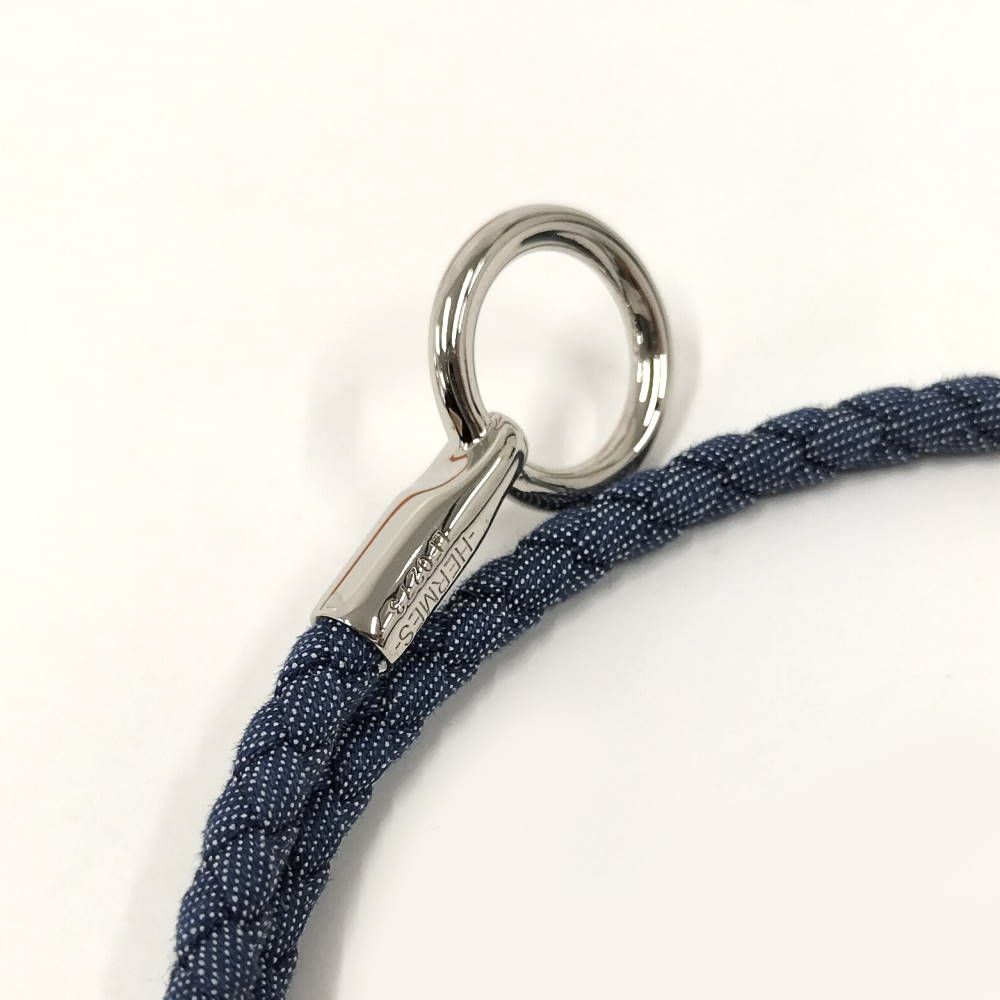 Hermes Glenan Double Tour Bracelet Navy Silver — view 5