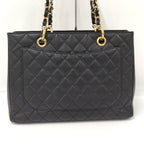 Chanel Grand Shopping Tote GST Chain Quilted Caviar Leather Black — view 2